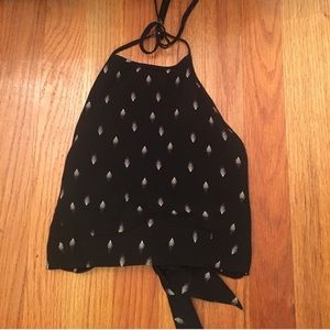 Aritzia Black Crop Halter
